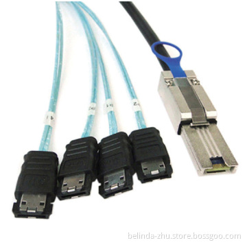 Factory Supply Mini Sas 8088 to 4xsata Service Cable